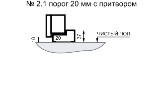 Порог 20 мм с притвором